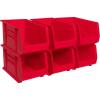 Akro-Mils 30260 AkroBins Plastic Storage Bins, Space-Saving Stackable Bins for Garage, Pantry, Craft Organization, 18″ x 11″ x 10″, Red, 6-Pack(Red)