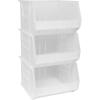 Akro-Mils 30270 AkroBins Plastic Storage Bins, Space-Saving Stackable Bins for Garage, Pantry, Craft Organization, 18″ x 16″ x 11″, Black, 3-Pack(Clear)