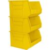 Akro-Mils 30270 AkroBins Plastic Storage Bins, Space-Saving Stackable Bins for Garage, Pantry, Craft Organization, 18″ x 16″ x 11″, Black, 3-Pack(Yellow)