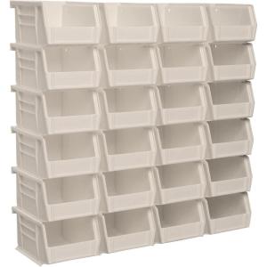 Akro-Mils 30210 AkroBins Plastic Storage Bins, Space-Saving Stackable Bins for Garage, Pantry, Craft Organization, 5″ x 4″ x 3″, Yellow, 24-Pack(Stone)