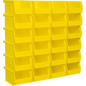Akro-Mils 30210 AkroBins Plastic Storage Bins, Space-Saving Stackable Bins for Garage, Pantry, Craft Organization, 5″ x 4″ x 3″, Yellow, 24-Pack(Yellow)