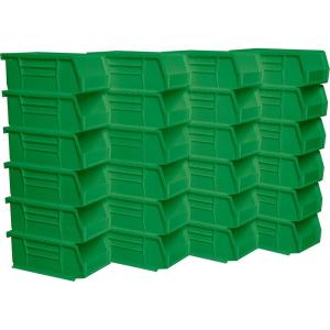 Akro-Mils 30220 AkroBins Plastic Storage Bins, Space-Saving Stackable Bins for Garage, Pantry, Craft Organization, 7″ x 4″ x 3″, Blue, 24-Pack(Green)