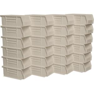 Akro-Mils 30220 AkroBins Plastic Storage Bins, Space-Saving Stackable Bins for Garage, Pantry, Craft Organization, 7″ x 4″ x 3″, Blue, 24-Pack(Stone)