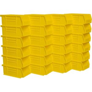 Akro-Mils 30220 AkroBins Plastic Storage Bins, Space-Saving Stackable Bins for Garage, Pantry, Craft Organization, 7″ x 4″ x 3″, Blue, 24-Pack(Yellow)