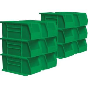 Akro-Mils 30230 AkroBins Plastic Storage Bins, Space-Saving Stackable Bins for Garage, Pantry, Craft Organization, 10.5 “L x 5.5 “W x 5″H, Blue, 12-Pack(Green)