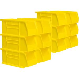 Akro-Mils 30230 AkroBins Plastic Storage Bins, Space-Saving Stackable Bins for Garage, Pantry, Craft Organization, 10.5 “L x 5.5 “W x 5″H, Blue, 12-Pack(Yellow)