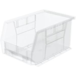 Akro-Mils 30237 AkroBins Plastic Storage Bins, Space-Saving Stackable Bins for Garage, Pantry, Craft Organization, 9″ x 6″ x 5″, Blue, 12-Pack(Clear)