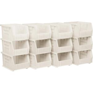 Akro-Mils 30237 AkroBins Plastic Storage Bins, Space-Saving Stackable Bins for Garage, Pantry, Craft Organization, 9″ x 6″ x 5″, Blue, 12-Pack(Stone)