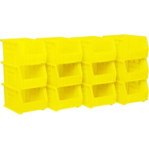 Akro-Mils 30237 AkroBins Plastic Storage Bins, Space-Saving Stackable Bins for Garage, Pantry, Craft Organization, 9″ x 6″ x 5″, Blue, 12-Pack(Yellow)