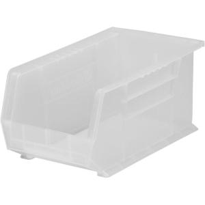 Akro-Mils 30239 AkroBins Plastic Storage Bins, Space-Saving Stackable Bins for Garage, Pantry, Craft Organization, 11-” x 8-” x 7-“, Red, 6-Pack(Clear)