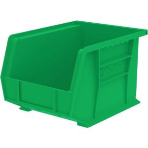 Akro-Mils 30239 AkroBins Plastic Storage Bins, Space-Saving Stackable Bins for Garage, Pantry, Craft Organization, 11-” x 8-” x 7-“, Red, 6-Pack(Green)