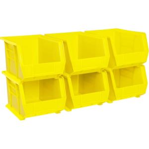 Akro-Mils 30239 AkroBins Plastic Storage Bins, Space-Saving Stackable Bins for Garage, Pantry, Craft Organization, 11-” x 8-” x 7-“, Red, 6-Pack(Yellow)