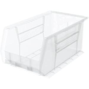 Akro-Mils 30240 AkroBins Plastic Storage Bins, Space-Saving Stackable Bins for Garage, Pantry, Craft Organization, 15-Inch x 8-Inch x 7-Inch, Blue, 12-Pack(Clear)