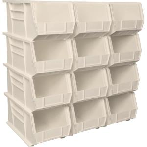 Akro-Mils 30240 AkroBins Plastic Storage Bins, Space-Saving Stackable Bins for Garage, Pantry, Craft Organization, 15-Inch x 8-Inch x 7-Inch, Blue, 12-Pack(stone)