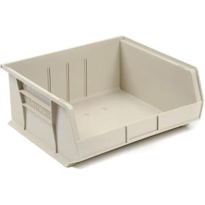 Akro-Mils 30250 AkroBins Plastic Storage Bins, Space-Saving Stackable Bins for Garage, Pantry, Craft Organization, 15″ x 16″ x 7″, Green, 6-Pack(Stone)