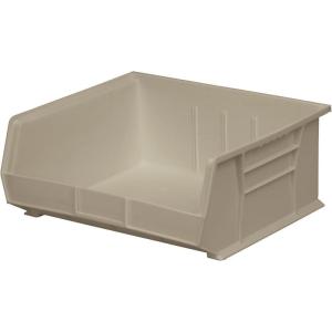 Akro-Mils 30255 AkroBins Plastic Storage Bins, Space-Saving Stackable Bins for Garage, Pantry, Craft Organization, 11″ x 16″ x 5″, Black, 6-Pack(Stone)