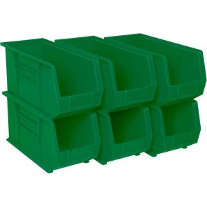 Akro-Mils 30265 AkroBins Plastic Storage Bins, Space-Saving Stackable Bins for Garage, Pantry, Craft Organization, 18-” x 8.25-” x 9-“, Blue, 6-Pack(Green)