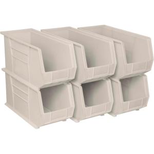 Akro-Mils 30265 AkroBins Plastic Storage Bins, Space-Saving Stackable Bins for Garage, Pantry, Craft Organization, 18-” x 8.25-” x 9-“, Blue, 6-Pack(Stone)