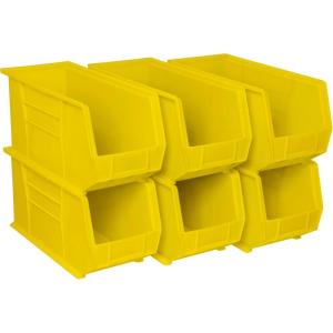 Akro-Mils 30265 AkroBins Plastic Storage Bins, Space-Saving Stackable Bins for Garage, Pantry, Craft Organization, 18-” x 8.25-” x 9-“, Blue, 6-Pack(Yellow)