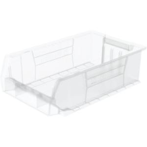 Akro-Mils 30280 Super-Size AkroBins Plastic Storage Bins, Space-Saving Stackable Bins for Garage, Classroom, Warehouse Organization, 20″ L x 12″ W x 6″ H, Clear, 4-Pack(Clear  (4-Pack))