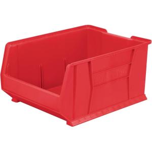 Akro-Mils 30289 Super-Size AkroBins Plastic Storage Bins, Space-Saving Stackable Bins for Garage, Classroom, Warehouse Organization, 24″ L x 18″ W x 12″ H, Clear, 1-Pack(Red  (1-Pack))