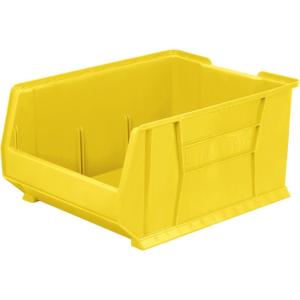 Akro-Mils 30289 Super-Size AkroBins Plastic Storage Bins, Space-Saving Stackable Bins for Garage, Classroom, Warehouse Organization, 24″ L x 18″ W x 12″ H, Clear, 1-Pack(Yellow  (1-Pack))