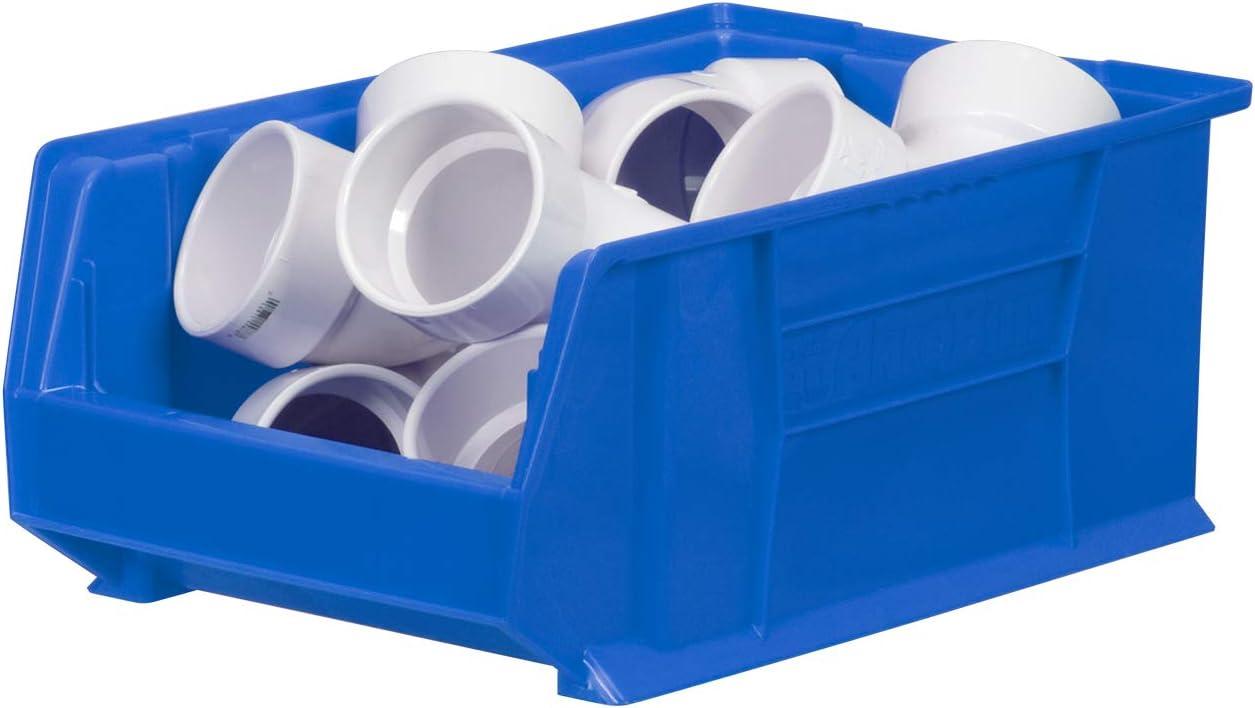 image:imageAkroMils 30281 SuperSize AkroBins Plastic Storage Bins SpaceSaving Stackable Bins for Garage Classroom Warehouse Organization 20 L x 12 W x 8 H Blue 3PackBlue