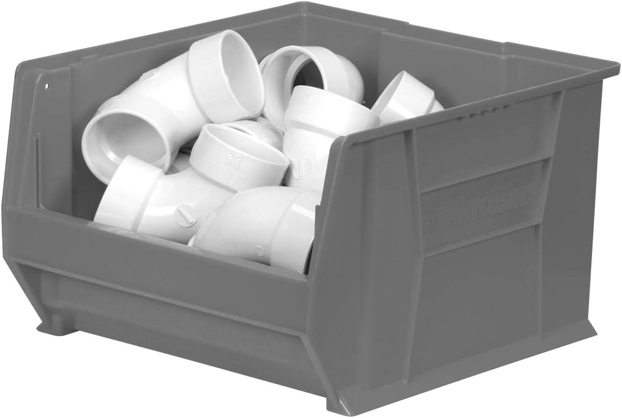 image:imageAkroMils 30283 SuperSize AkroBins Plastic Storage Bins SpaceSaving Stackable Bins for Garage Classroom Warehouse Organization 20 L x 18 W x 12 H Red 1PackGrey 1Pack