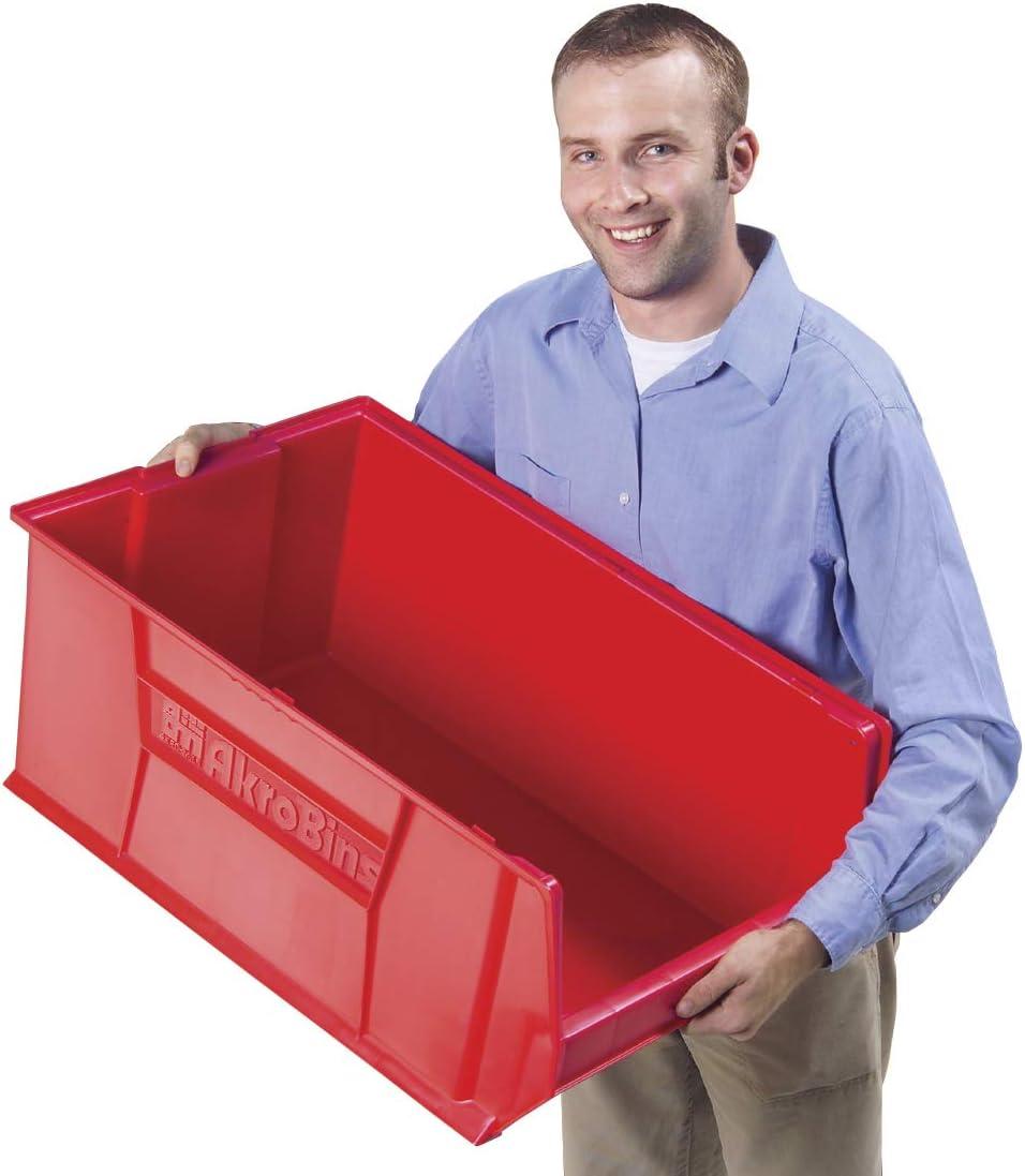 image:imageAkroMils 30290 SuperSize AkroBins Plastic Storage Bins SpaceSaving Stackable Bins for Garage Classroom Warehouse Organization 30 L x 18 W x 12 H Blue 1PackYellow 1Pack