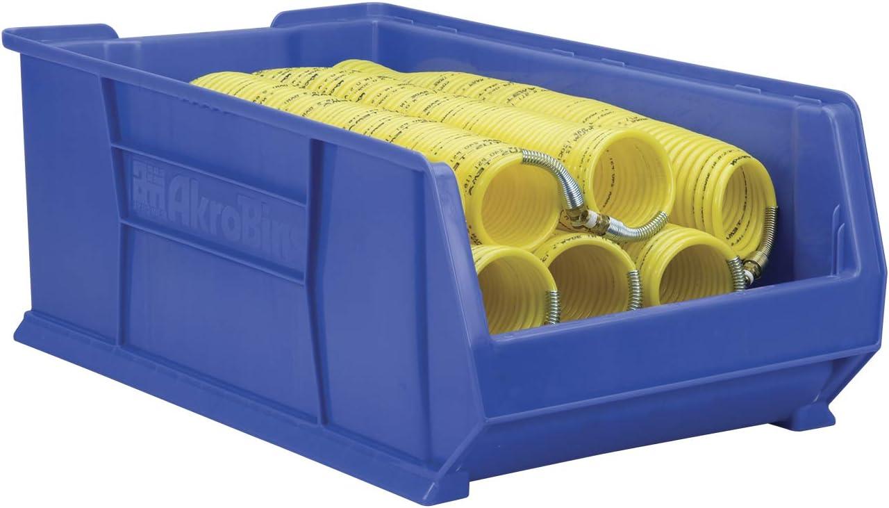 image:imageAkroMils 30293 SuperSize AkroBins Plastic Storage Bins SpaceSaving Stackable Bins for Garage Classroom Warehouse Organization 30 L x 16 W x 11 H Red 1PackYellow 1Pack