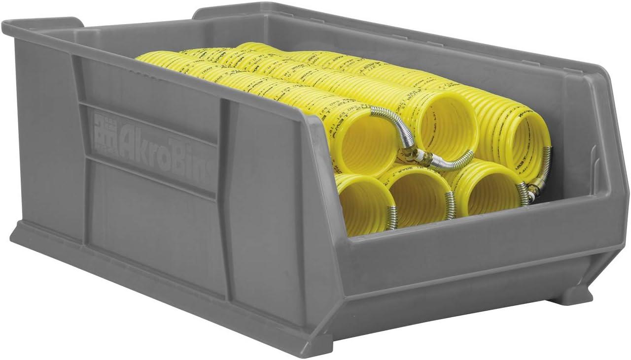image:imageAkroMils 30293 SuperSize AkroBins Plastic Storage Bins SpaceSaving Stackable Bins for Garage Classroom Warehouse Organization 30 L x 16 W x 11 H Red 1PackGrey 1Pack