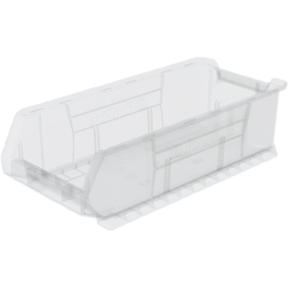 image:imageAkroMils 30286 SuperSize AkroBins Plastic Storage Bins SpaceSaving Stackable Bins for Garage Classroom Warehouse Organization 24 L x 11 W x 7 H Blue 4PackClear 4Pack