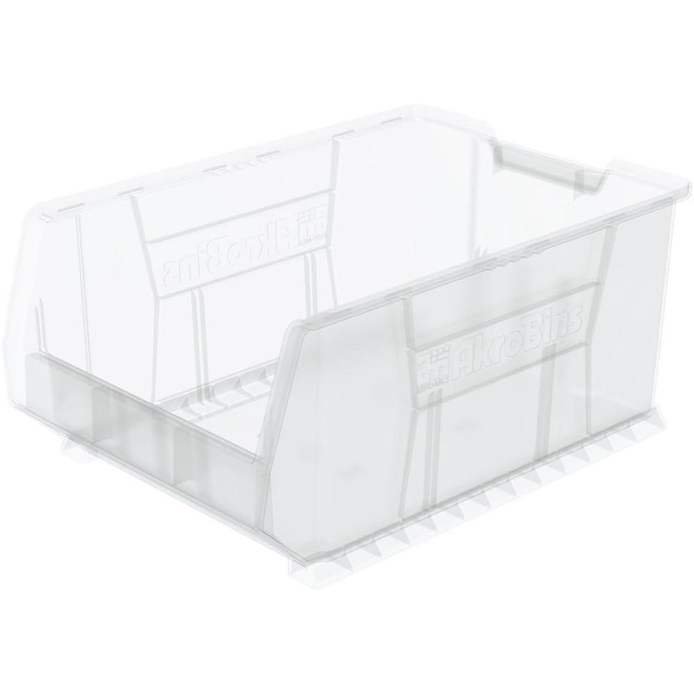 image:imageAkroMils 30288 SuperSize AkroBins Plastic Storage Bins SpaceSaving Stackable Bins for Garage Classroom Warehouse Organization 24 L x 16 W x 11 H Blue 1PackClear 1Pack