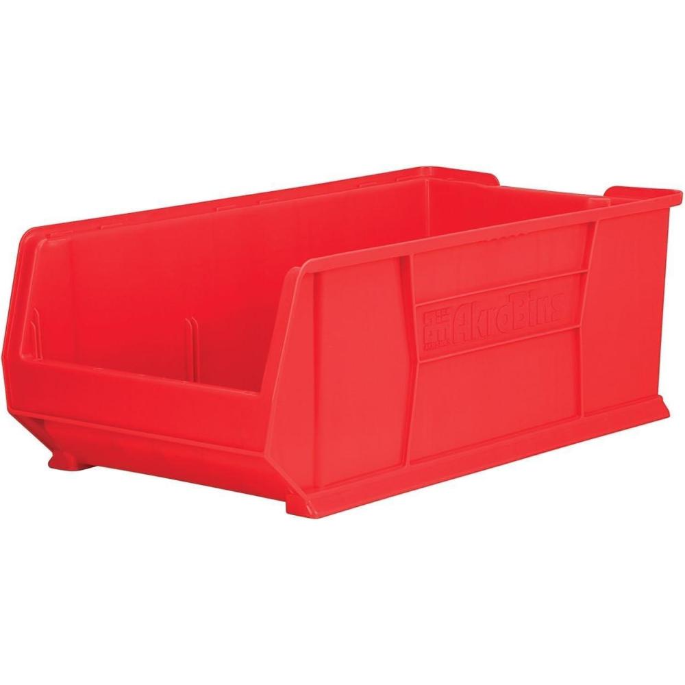 image:imageAkroMils 30293 SuperSize AkroBins Plastic Storage Bins SpaceSaving Stackable Bins for Garage Classroom Warehouse Organization 30 L x 16 W x 11 H Red 1PackRed 1Pack