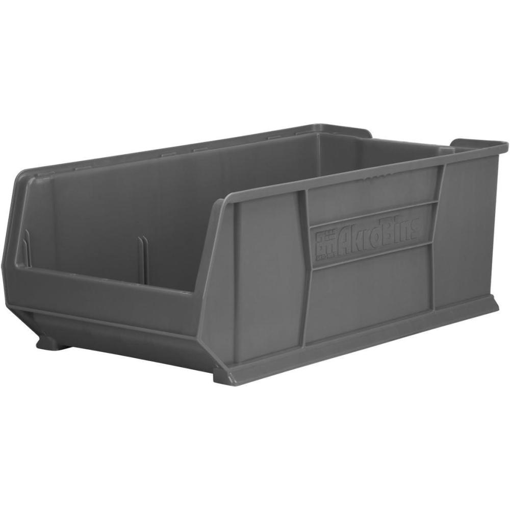 image:imageAkroMils 30293 SuperSize AkroBins Plastic Storage Bins SpaceSaving Stackable Bins for Garage Classroom Warehouse Organization 30 L x 16 W x 11 H Red 1PackGrey 1Pack