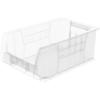 Akro-Mils 30281 Super-Size AkroBins Plastic Storage Bins, Space-Saving Stackable Bins for Garage, Classroom, Warehouse Organization, 20″ L x 12″ W x 8″ H, Blue, 3-Pack(Clear)