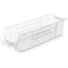 Akro-Mils 30284 Super-Size AkroBins Plastic Storage Bins, Space-Saving Stackable Bins for Garage, Classroom, Warehouse Organization, 24″ L x 8″ W x 7″ H, Grey, 4-Pack(Clear  (4-Pack))