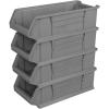 Akro-Mils 30286 Super-Size AkroBins Plastic Storage Bins, Space-Saving Stackable Bins for Garage, Classroom, Warehouse Organization, 24″ L x 11″ W x 7″ H, Blue, 4-Pack(Grey  (4-Pack))