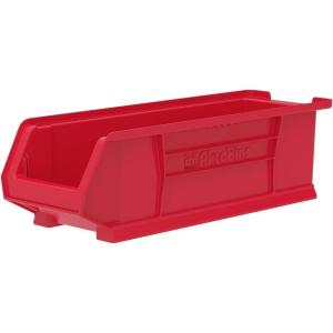 Akro-Mils 30284 Super-Size AkroBins Plastic Storage Bins, Space-Saving Stackable Bins for Garage, Classroom, Warehouse Organization, 24″ L x 8″ W x 7″ H, Grey, 4-Pack(Red  (4-Pack))