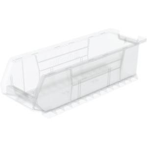Akro-Mils 30284 Super-Size AkroBins Plastic Storage Bins, Space-Saving Stackable Bins for Garage, Classroom, Warehouse Organization, 24″ L x 8″ W x 7″ H, Grey, 4-Pack(Clear  (4-Pack))