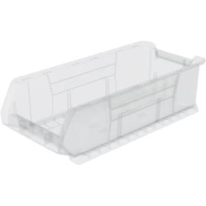 Akro-Mils 30286 Super-Size AkroBins Plastic Storage Bins, Space-Saving Stackable Bins for Garage, Classroom, Warehouse Organization, 24″ L x 11″ W x 7″ H, Blue, 4-Pack(Clear  (4-Pack))