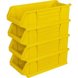 Akro-Mils 30286 Super-Size AkroBins Plastic Storage Bins, Space-Saving Stackable Bins for Garage, Classroom, Warehouse Organization, 24″ L x 11″ W x 7″ H, Blue, 4-Pack(Yellow  (4-Pack))
