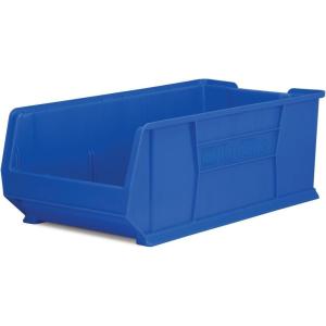 Akro-Mils 30293 Super-Size AkroBins Plastic Storage Bins, Space-Saving Stackable Bins for Garage, Classroom, Warehouse Organization, 30″ L x 16″ W x 11″ H, Red, 1-Pack(Blue  (1-Pack))