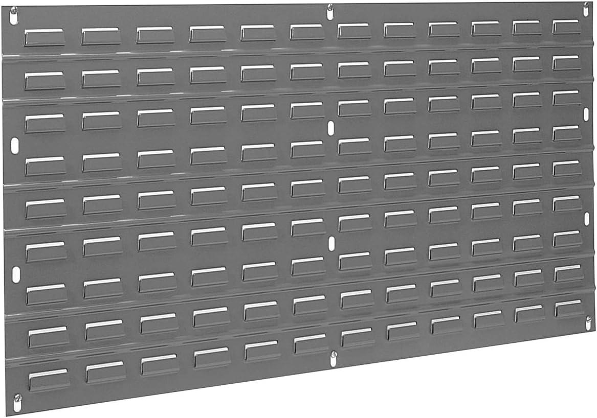 image:imageAkroMils 30136 Heavy Duty Wall Mount Garage Storage Steel Louvered Panel Wall Storage Bin Hanging Organizer System for AkroBins 36Inch W x 19Inch H 4 Pack GreyGrey