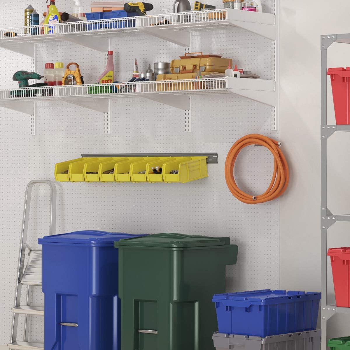 image:imageAkroMils 30148 48Inch Steel Organizer Wall Mount Rail for Mounting AkroBin Storage Bins 48Inch W x 3Inch H Gray