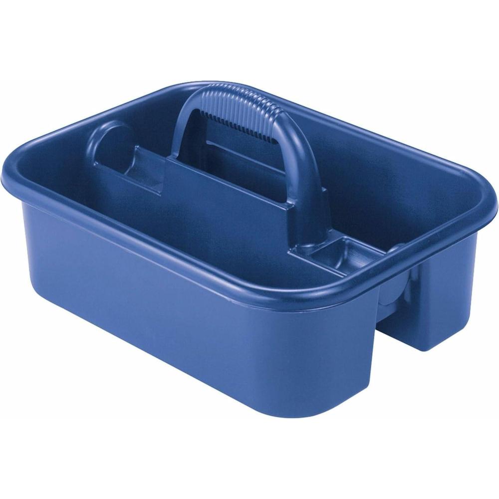 image:imageAkroMils 09185 Plastic Tote Tool amp Supply Cleaning Caddy with Handle 1838Inch x 1378Inch x 9Inch BlackBlue