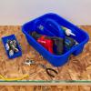 Akro-Mils 09185 Plastic Tote Tool & Supply Cleaning Caddy with Handle, 18-3/8-Inch x 13-7/8-Inch x 9-Inch, Black(Blue)