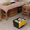 Akro-Mils KeepBox 12 Gallon Storage Container, Nesting and Stackable Plastic Storage Box with Lid Attached, Organizer Tote for Garages, Closets, and Moving, 21-1/2″ x 15″ x 12-1/2″, Black/Yellow(Black/Yellow)