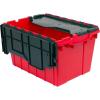 Akro-Mils KeepBox 12 Gallon Storage Container, Nesting and Stackable Plastic Storage Box with Lid Attached, Organizer Tote for Garages, Closets, and Moving, 21-1/2″ x 15″ x 12-1/2″, Black/Yellow(Red/Green)
