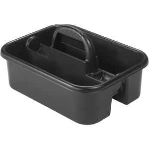 Akro-Mils 09185 Plastic Tote Tool & Supply Cleaning Caddy with Handle, 18-3/8-Inch x 13-7/8-Inch x 9-Inch, Black(Black)